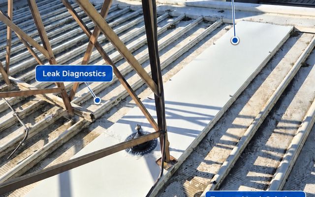 Leak diagnostics on a skylight roof