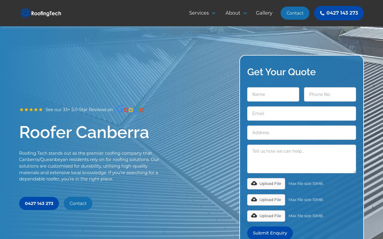 Roofing Tech website preview