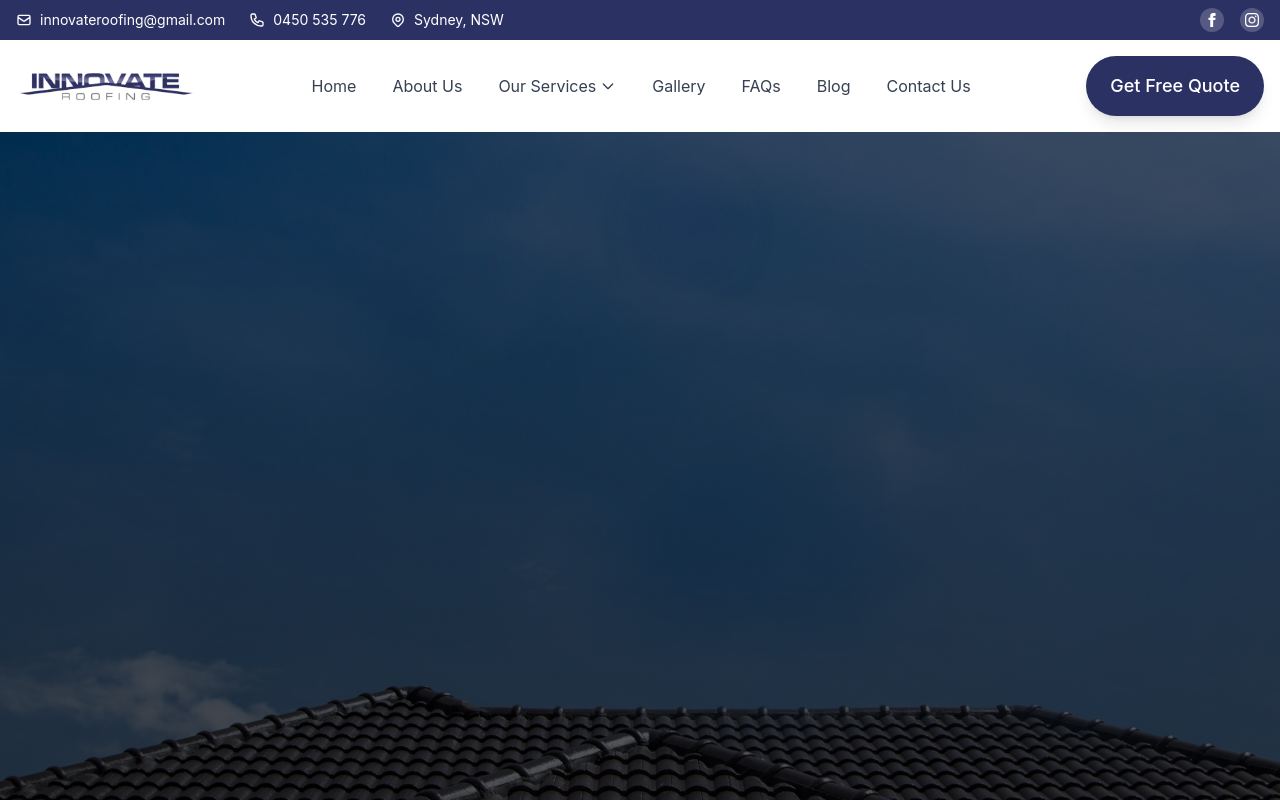 Innovate Roofing website