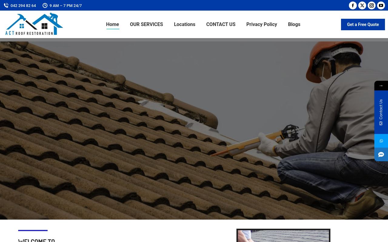 ACT Roof Restoration website preview