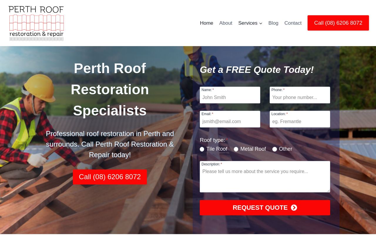 Perth Roof Restoration & Repair website preview