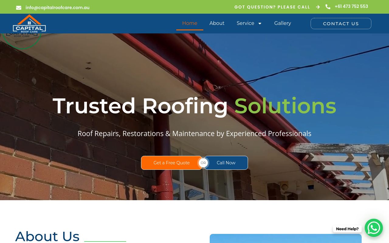 Capital Roof Care website preview