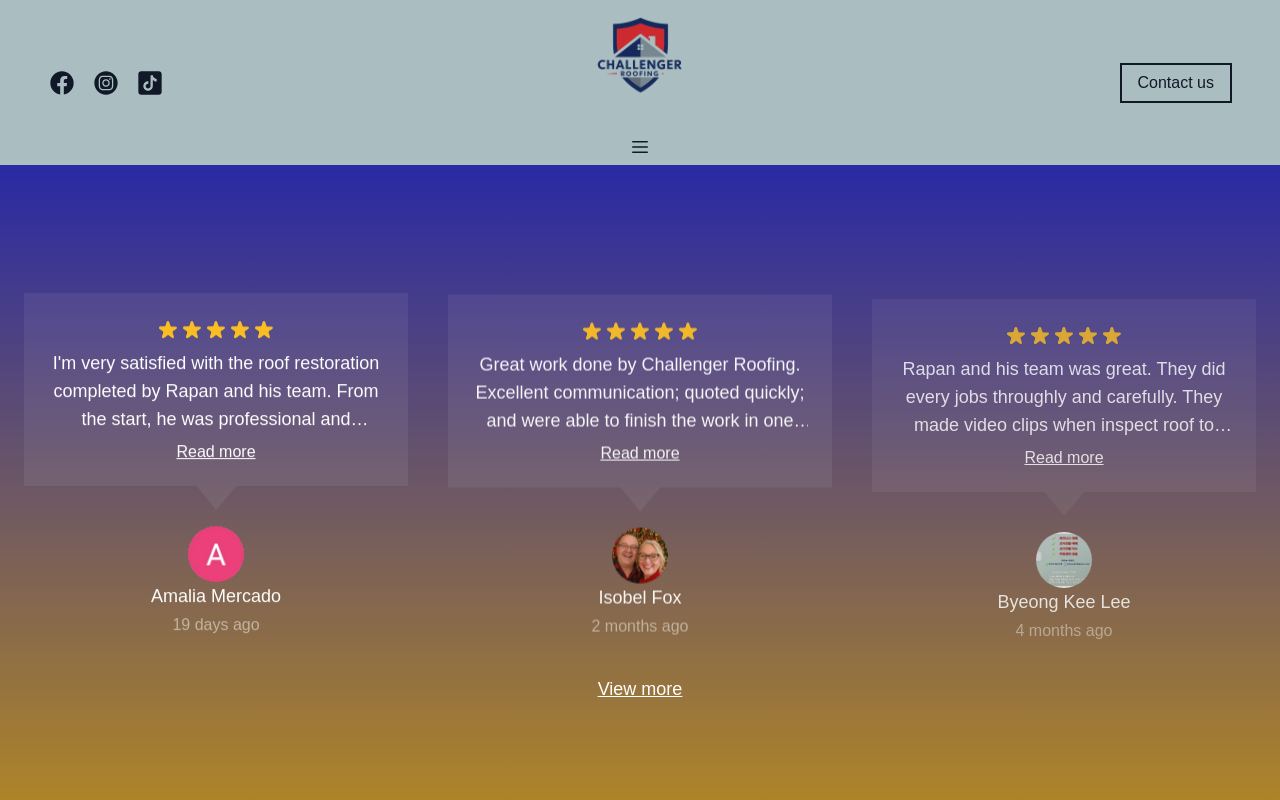 Challenger Roofing website