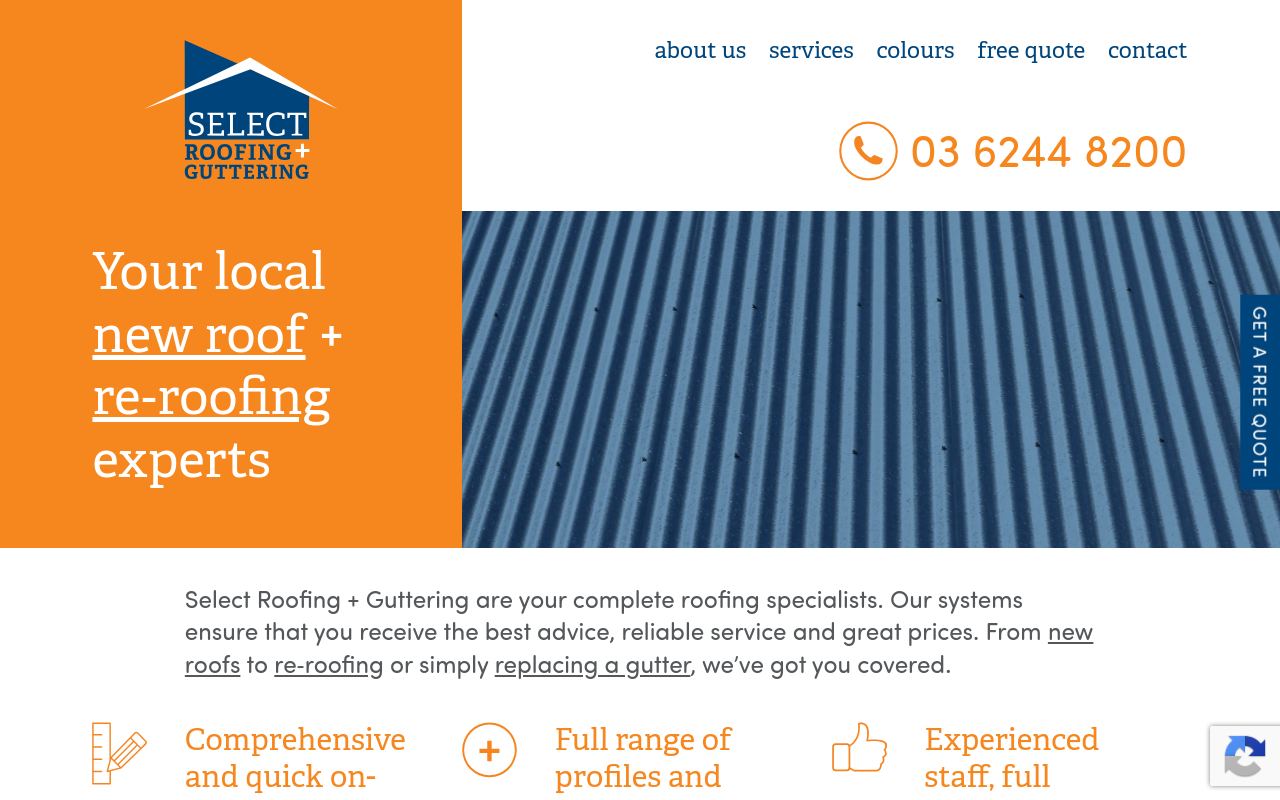 Select Roofing & Guttering website