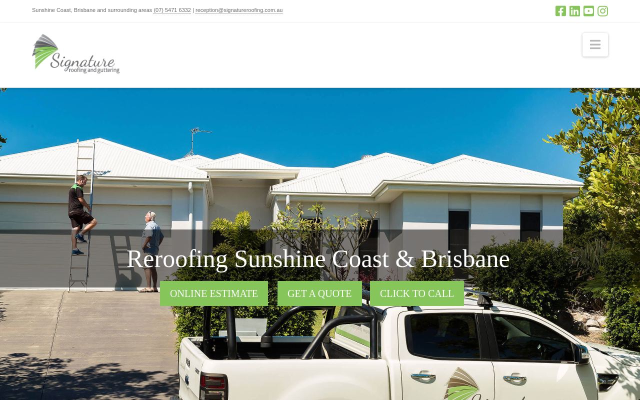 Signature Roofing and Guttering website