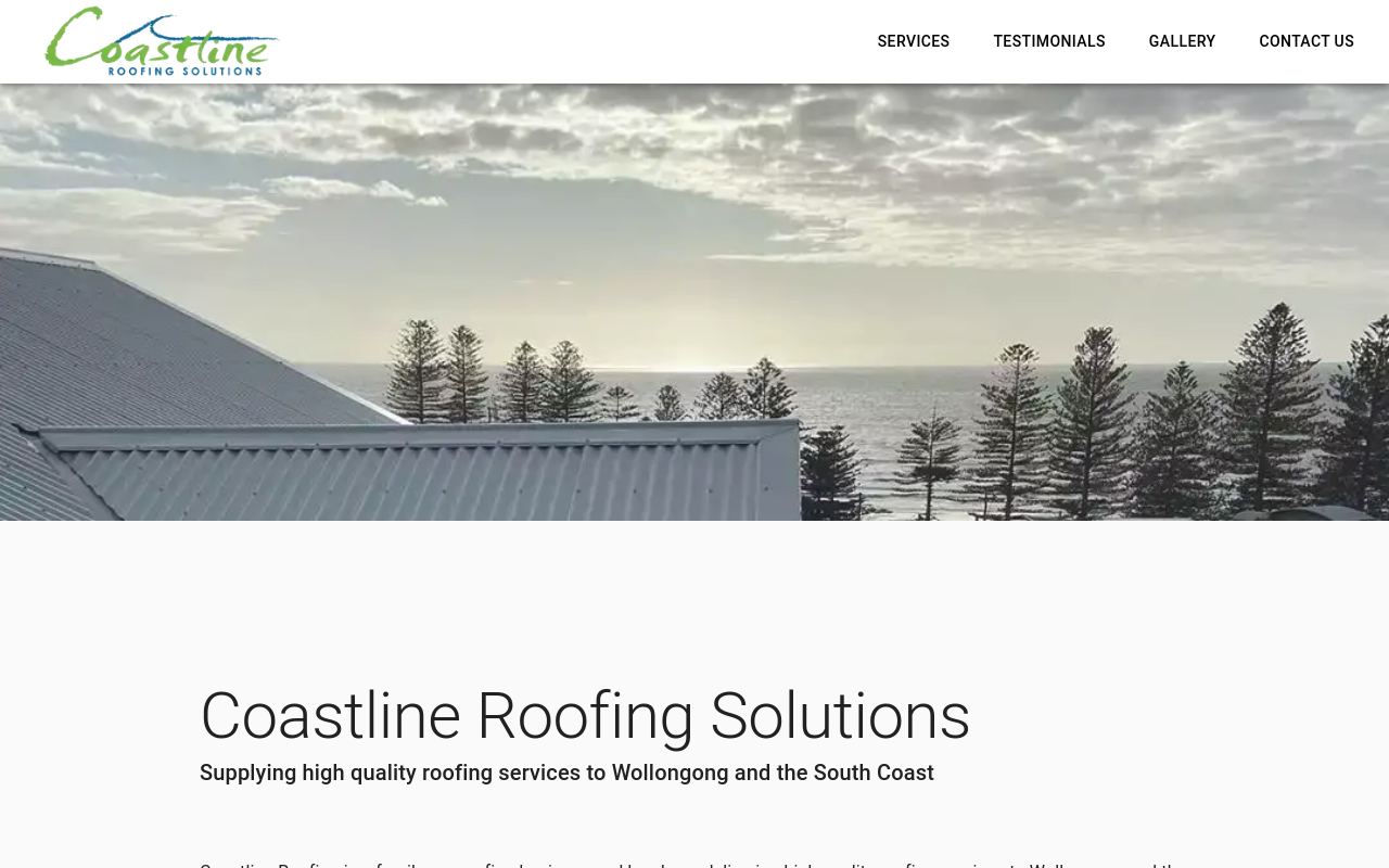 Coastline Roofing Solutions website