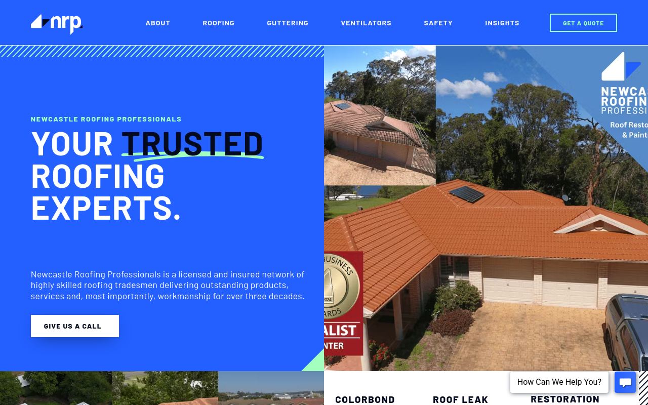 Newcastle Roofing Professionals website preview