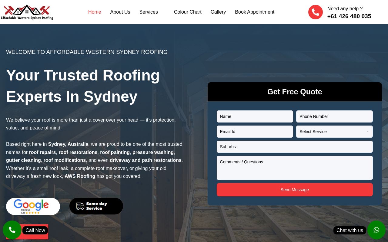 Affordable Western Sydney Roofing website