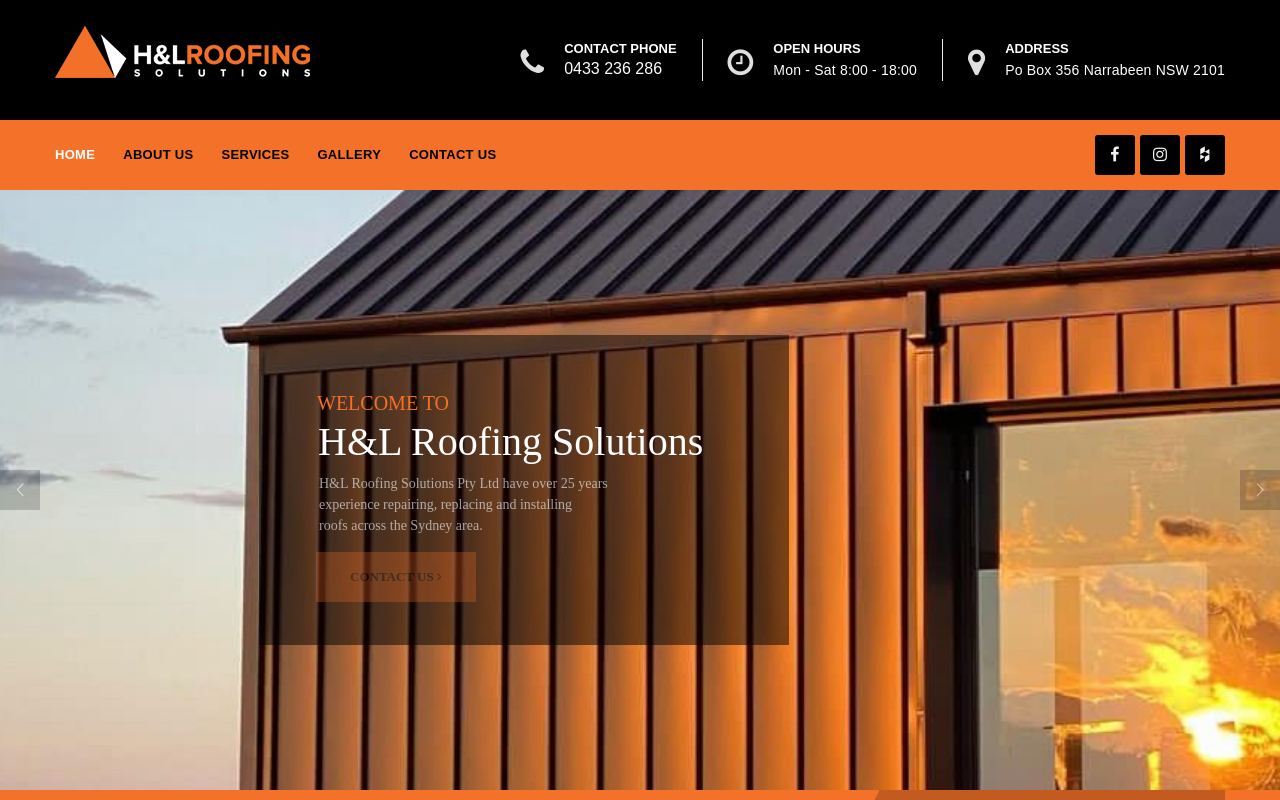 H&L Roofing Solution Pty Ltd website
