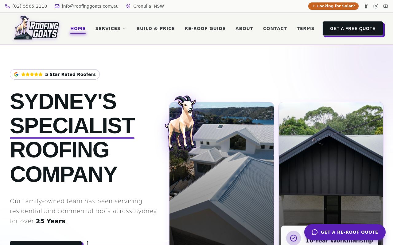 Roofing Goats website