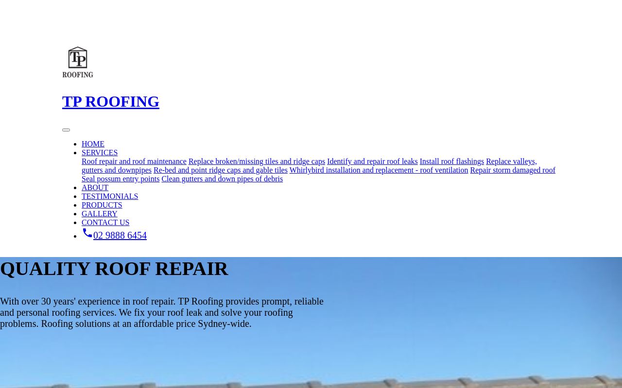 TP Roofing website