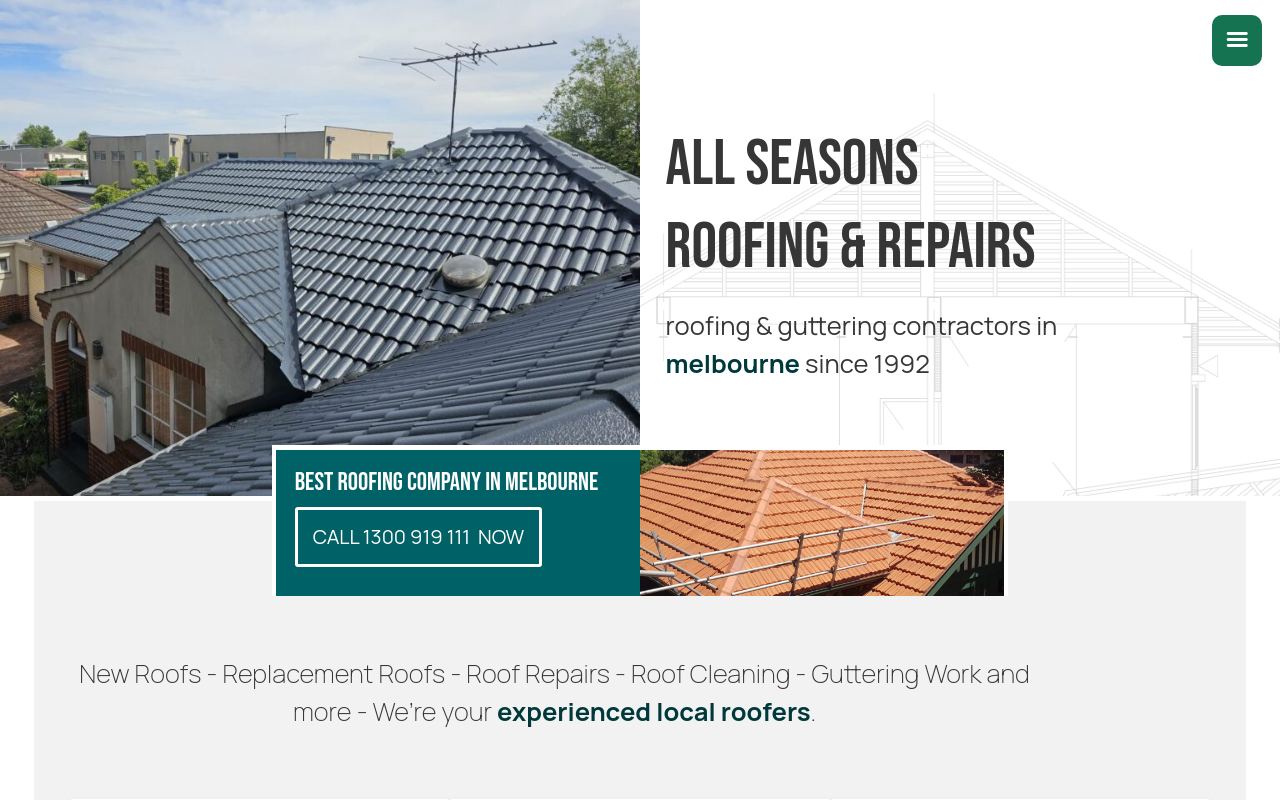 All Seasons Roofing and Repairs website
