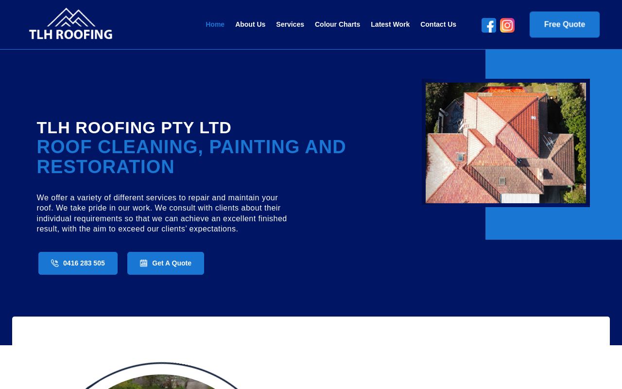 TLH Roofing Pty Ltd website