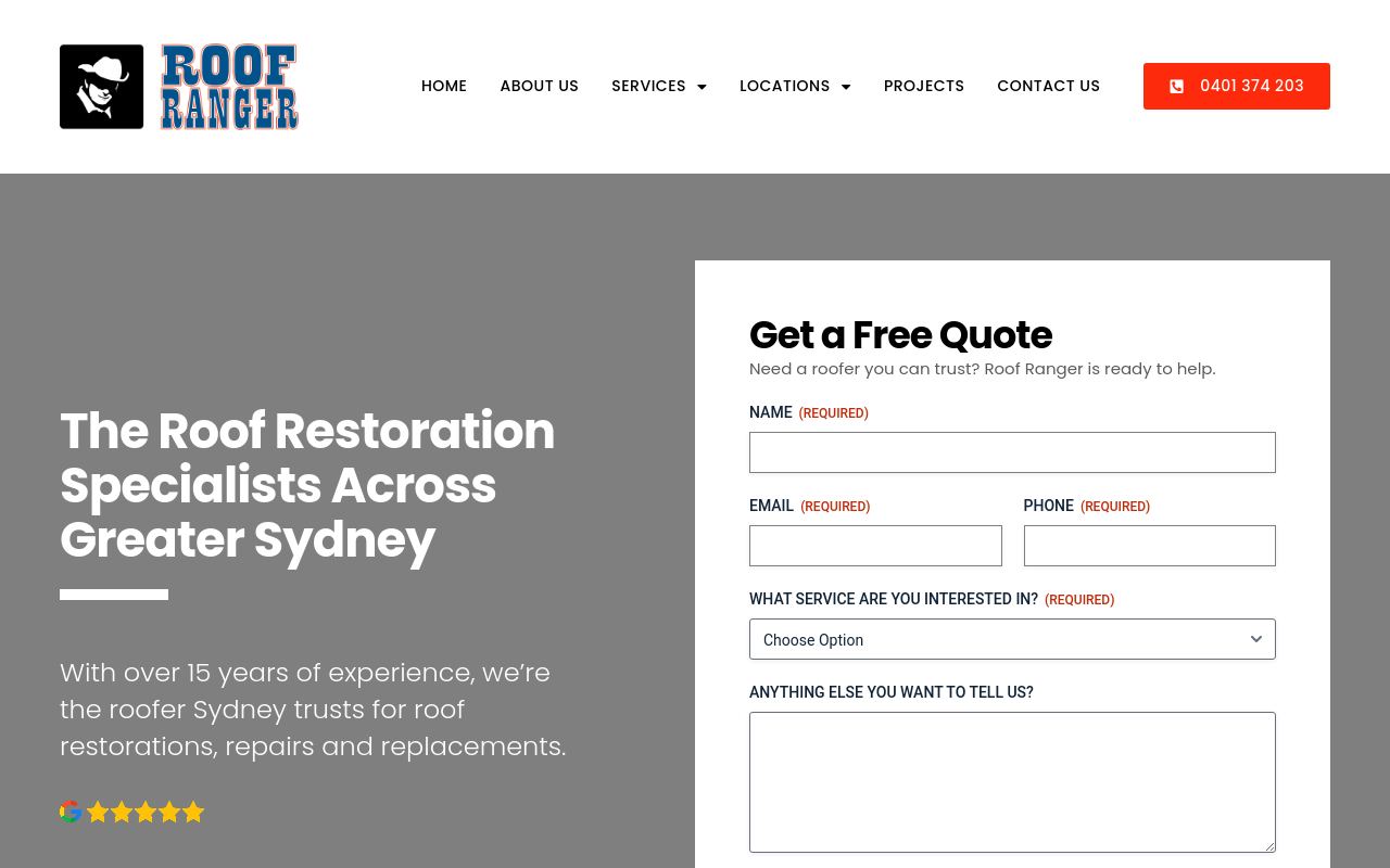 Roof Ranger website