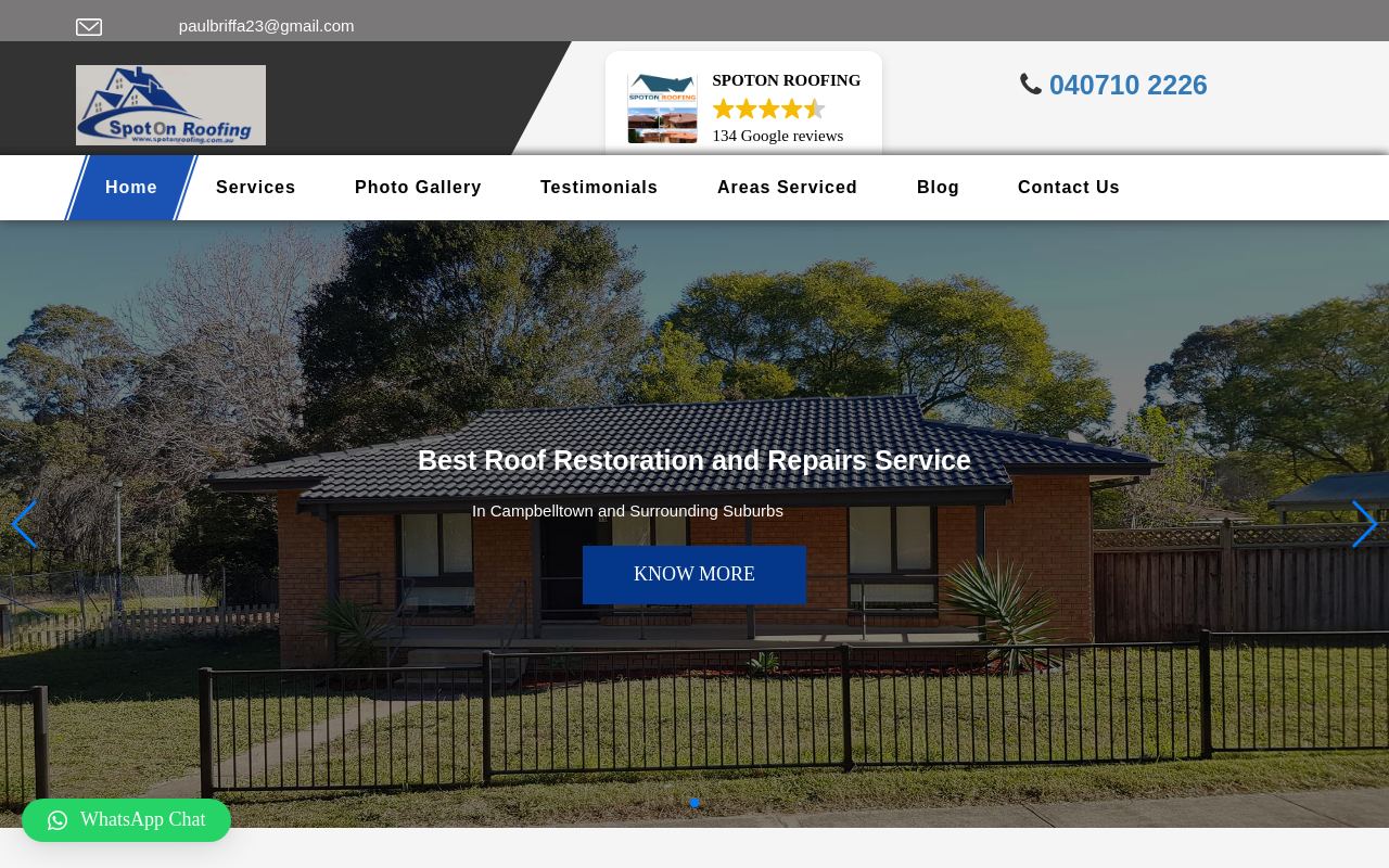 SPOTON ROOFING website