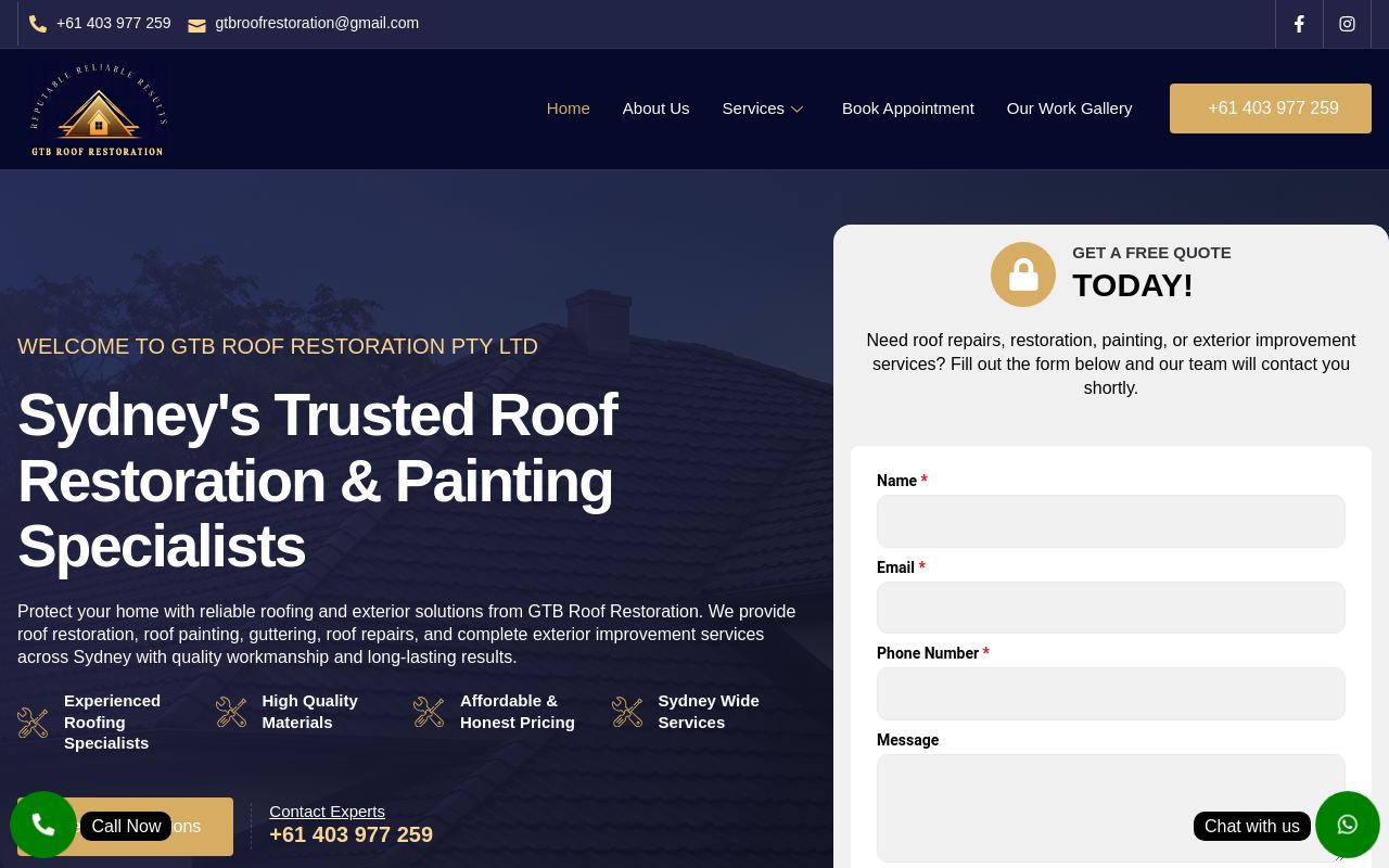 GTB ROOF RESTORATION PTY LTD website
