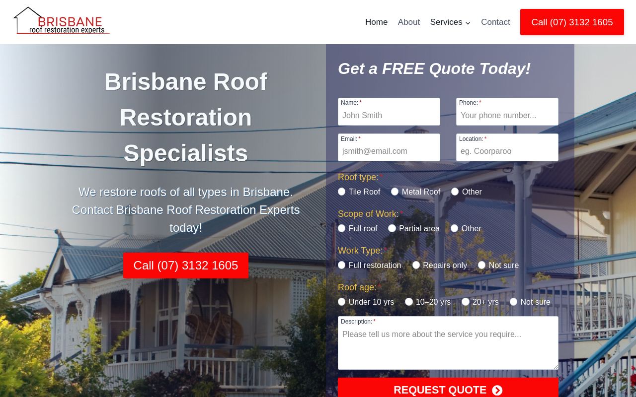 Brisbane Roof Restoration Experts website preview