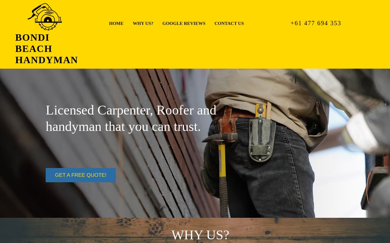 Bondi Beach Handyman/Roof repairs website preview